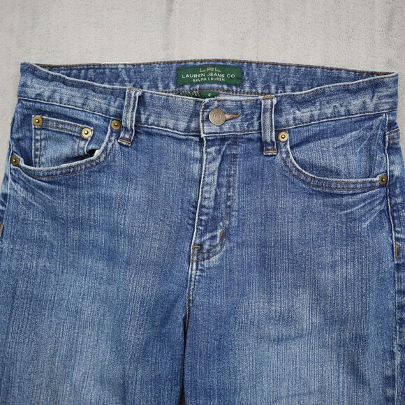 Lauren Jeans Co Pants Womens 4 Blue Denim Classic Straight Pockets Jeans - Picture 6 of 16